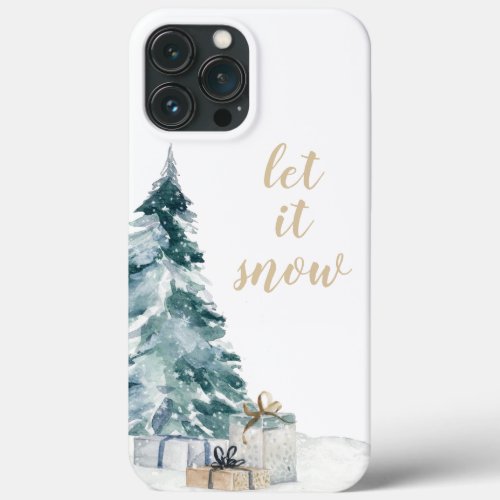 Beautiful Winter Snowy Christmas Tree iPhone 13 Pro Max Case