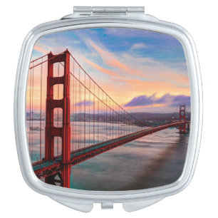 Beautiful winter sunset at Golden Gate Bridge Vanity Mirror