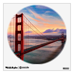 Beautiful winter sunset at Golden Gate Bridge Wall Sticker