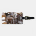 beautiful winter waterfall luggage tag