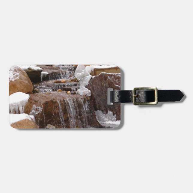 beautiful winter waterfall luggage tag (Front Horizontal)