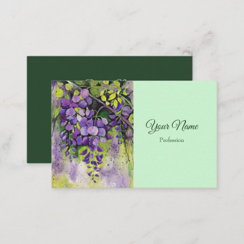 Beautiful Wisteria Flowers In Watercolor  Business Card