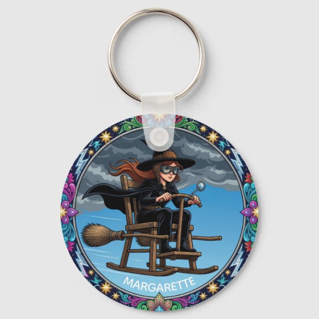 Beautiful Witch Aviator Keychain (Front)