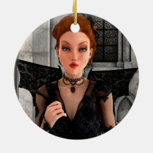 Beautiful Witch Ceramic Ornament