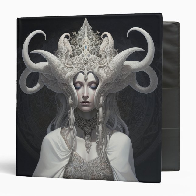 Beautiful Witch Demon Queen Fantasy Art 3 Ring Binder (Front/Inside)
