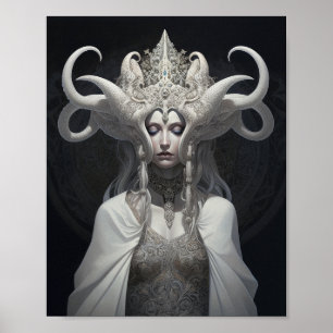 Beautiful Witch Demon Queen Fantasy Art Poster