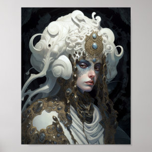 Beautiful Witch Demon Queen Fantasy Art Poster