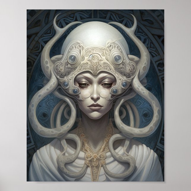 Beautiful Witch Demon Queen Fantasy Art Poster (Front)
