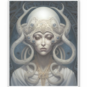 Beautiful Witch Demon Queen Fantasy Art Sticker