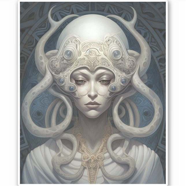 Beautiful Witch Demon Queen Fantasy Art Sticker (Front)