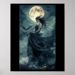 Beautiful Witch Gothic Fantasy Vampire Moonlight 1 Poster