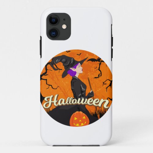 Beautiful Witch Halloween design Spooky Gift for iPhone 11 Case