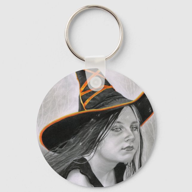 Beautiful Witch Halloween Keychain (Front)