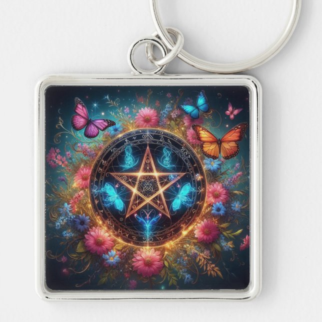 Beautiful Witches pentacle2 Keychain (Front)