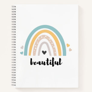 beautiful with rainbow toddler t-shirt notebook