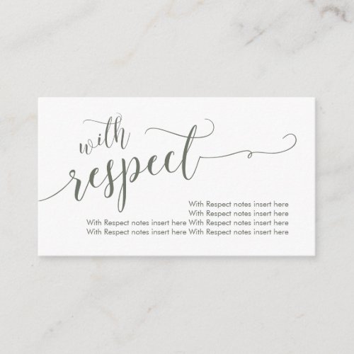 Beautiful with respect  enclosure card