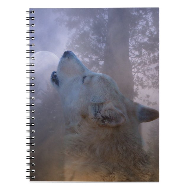 Beautiful Wolf and Moon Notebook (Front)