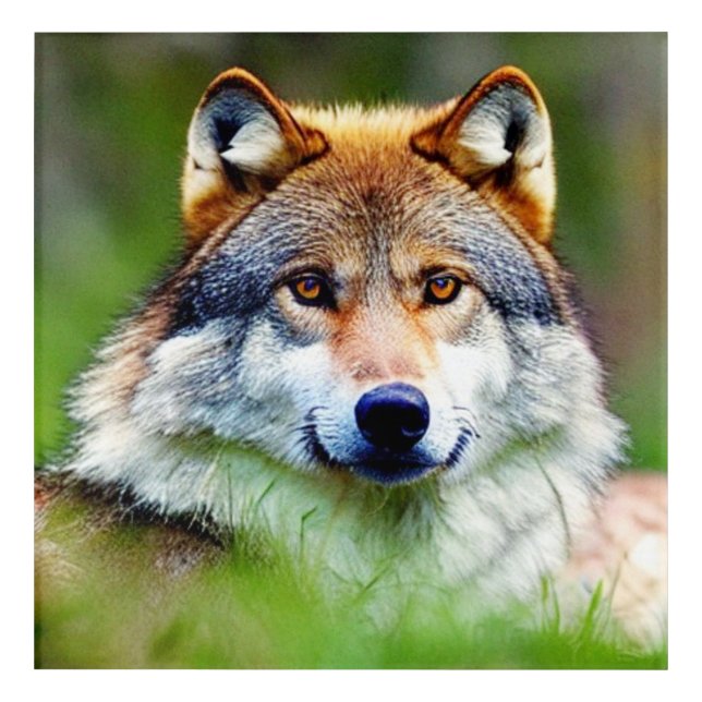 Beautiful Wolf head Painting  Acrylic Print (Front)