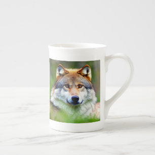 Beautiful Wolf head Painting Bone China Mug