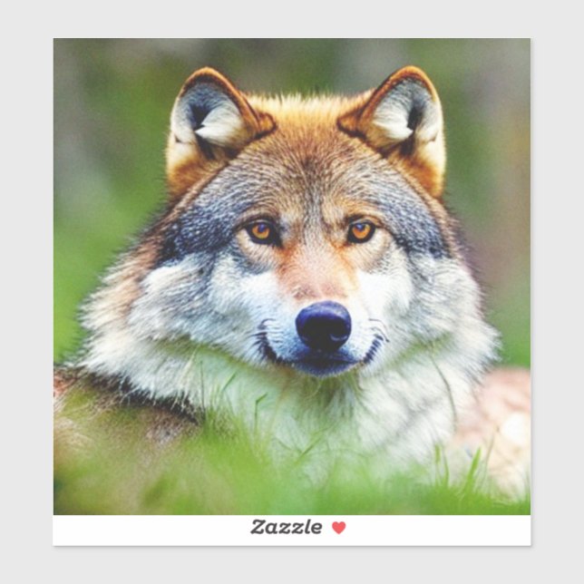 Beautiful Wolf head Painting  Sticker (Sheet)