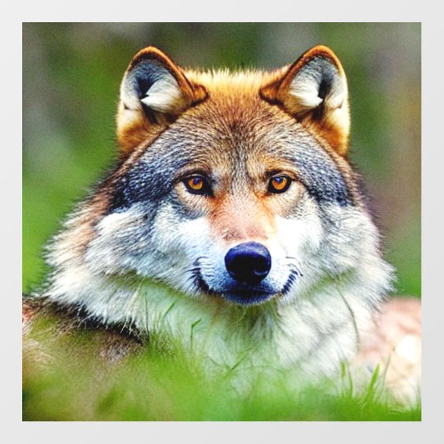 Beautiful Wolf head Painting  Wall Decal (Front)