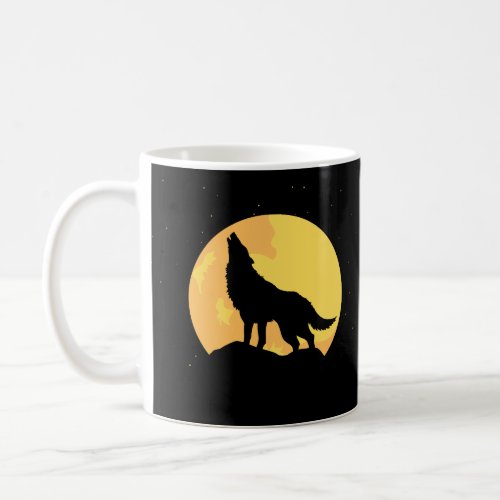 Beautiful Wolf Howling at the moon  Coffee Mug