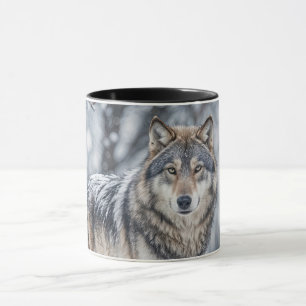 Beautiful Wolf in Snow Wildlife Mug