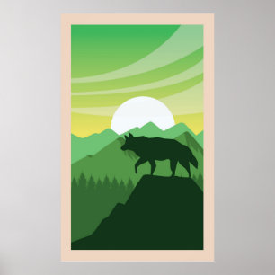 Beautiful wolf scene poster