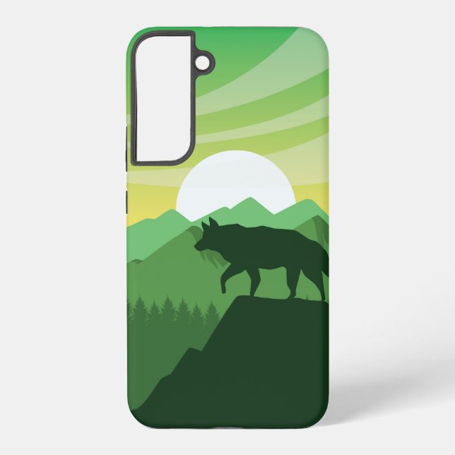 Beautiful wolf scene   samsung galaxy case (Back)