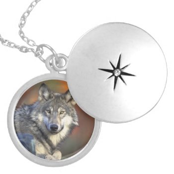 Beautiful Wolf Silver Plated Necklace by Argos_Photography at Zazzle