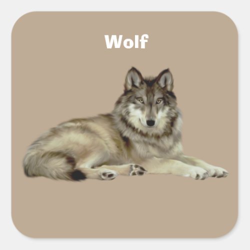 Beautiful Wolf Square Sticker