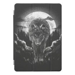 beautiful wolf which stands in the moonlight iPad pro cover