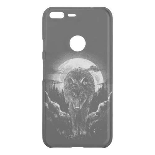 beautiful wolf which stands in the moonlight uncommon google pixel XL case