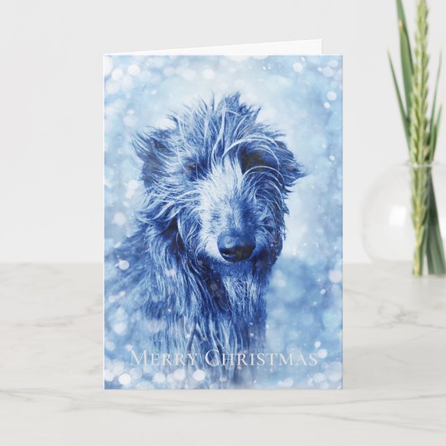 Beautiful Wolfhound Deerhound Christmas Card (Front)