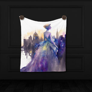 Beautiful Woman   Abstract Fairytale City Princess Fleece Blanket