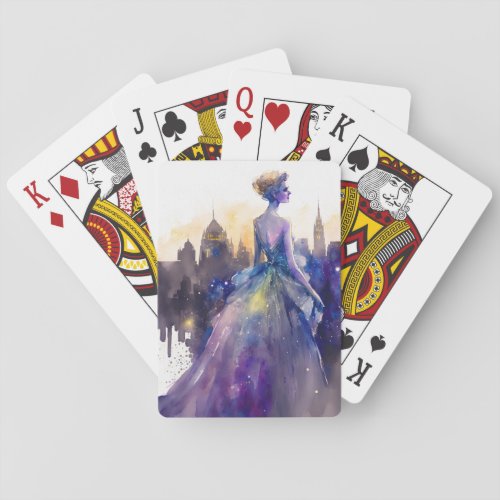 Beautiful Woman  Abstract Fairytale City Princess Playing Cards