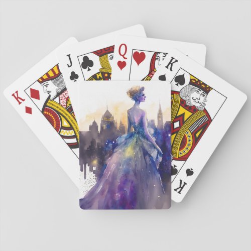 Beautiful Woman  Abstract Fairytale City Princess Poker Cards