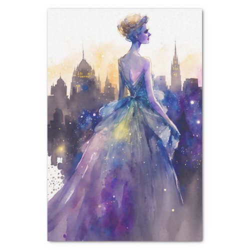 Beautiful Woman  Abstract Fairytale City Princess Tissue Paper