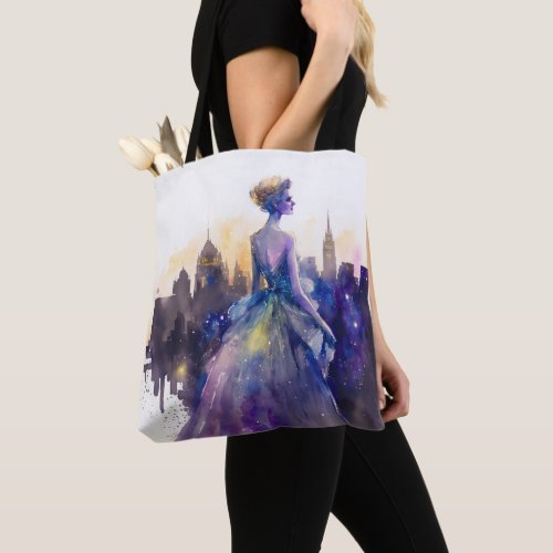 Beautiful Woman  Abstract Fairytale City Princess Tote Bag