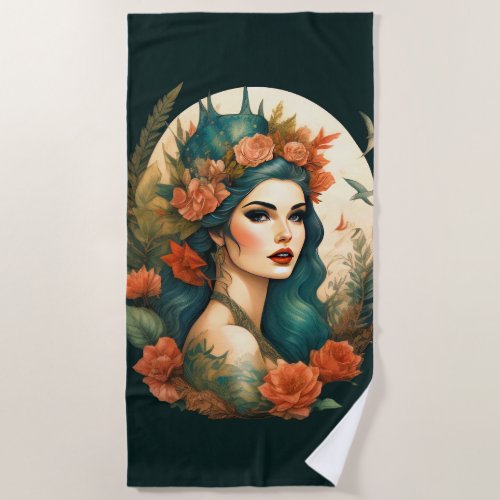 Beautiful Woman Beach Towel