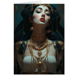Beautiful Woman Blank Inside Greeting Card
