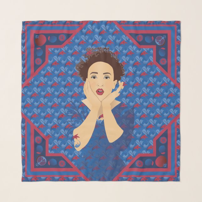 Beautiful Woman Chiffon Scarf (Front)