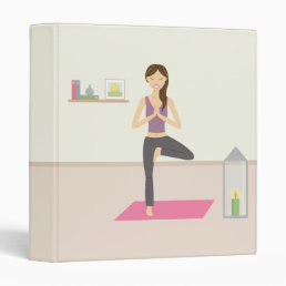 Beautiful Woman Doing Yoga In A Decorated Room 3 Ring Binder