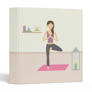Beautiful Woman Doing Yoga In A Decorated Room 3 Ring Binder