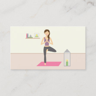 Beautiful Woman Doing Yoga In A Decorated Room Business Card