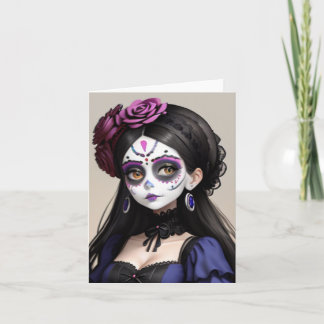 Beautiful woman - el Día de los Muertos Card