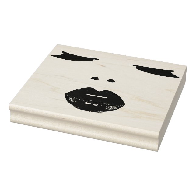 Beautiful Woman Face Eyes lips Original art Rubber Stamp (Stamp)