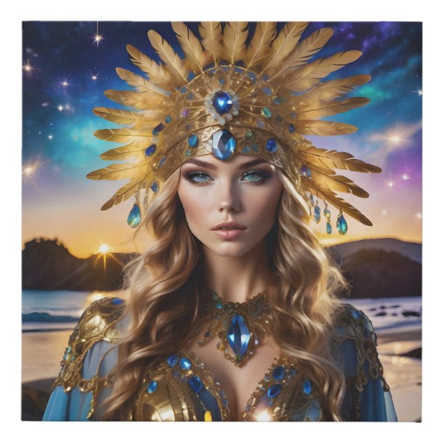 Beautiful Woman Faux Canvas Print (Front)