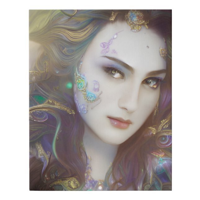 Beautiful Woman Faux Wrapped Canvas Print (Front)