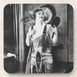 Beautiful Woman Flapper Dress 1920s Drink Coaster